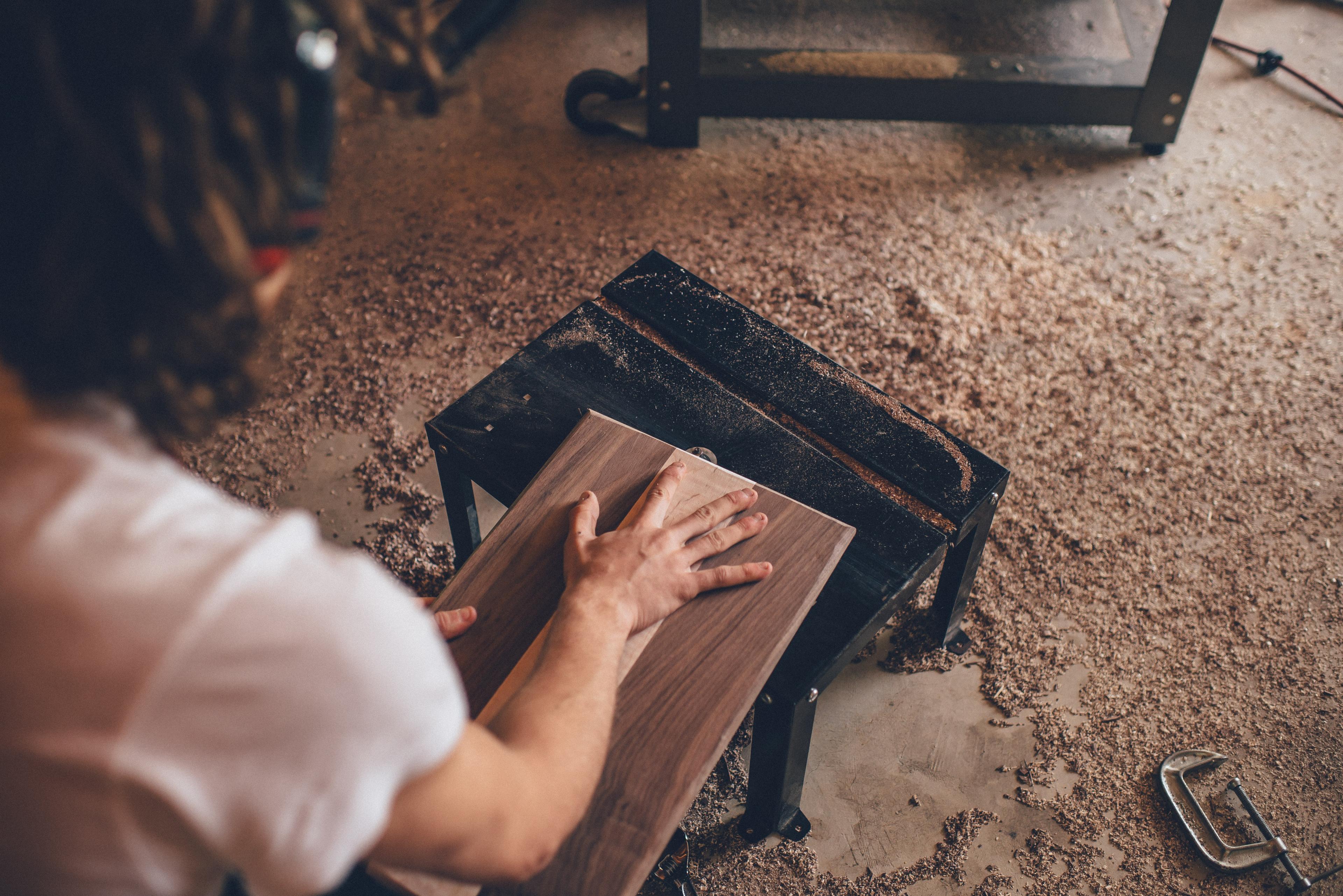 Man working on wood